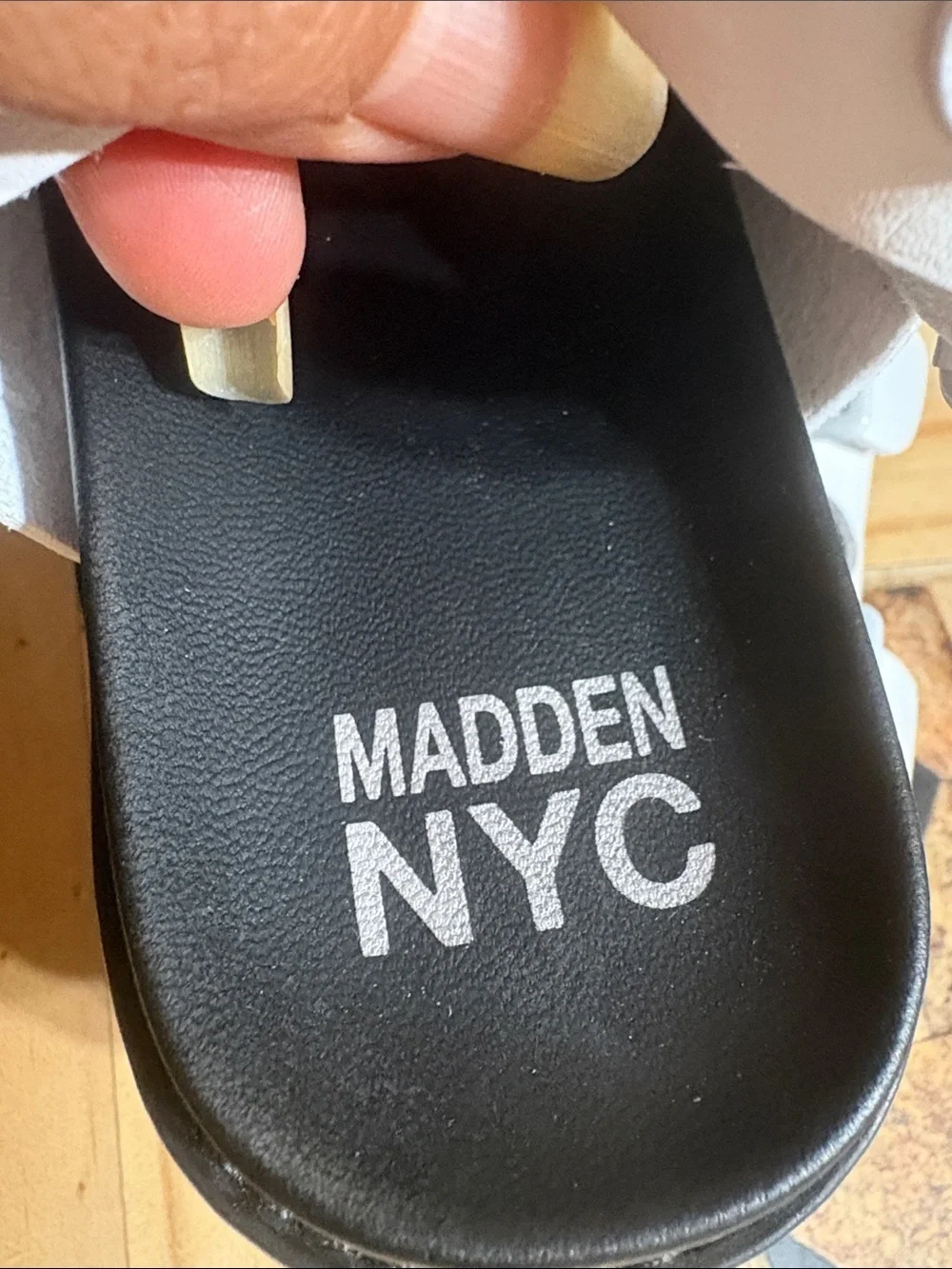 NWOT. Kids White Strappy Sandals with Black Sole